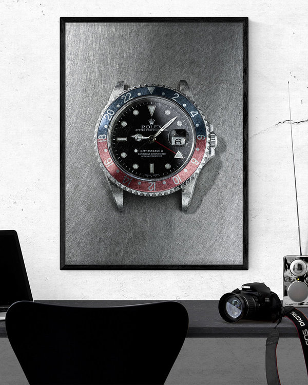 Rolex Pepsi GMT Steel Version DIN A2 Framed in black